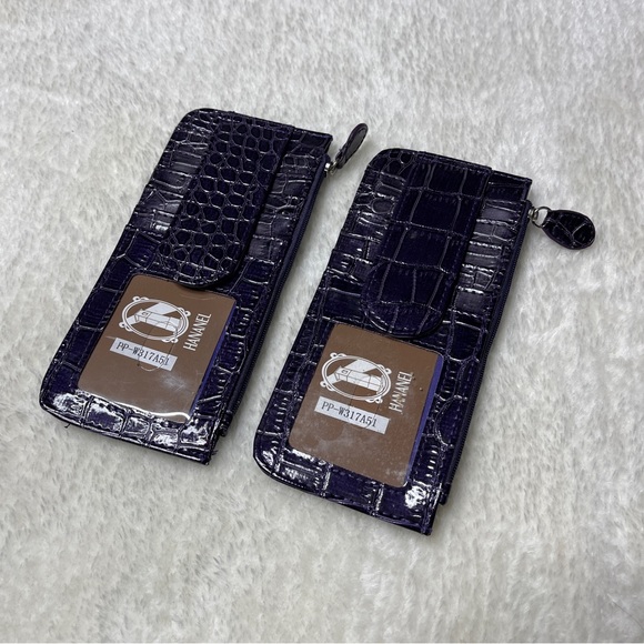 Hananel Reptile Print Purple Wallet - Picture 3 of 10